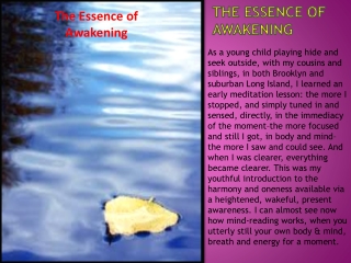 The Essence of Awakening