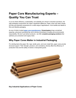 paper core manufacturers