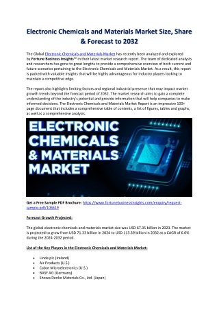 In-Depth Industry Analysis: Electronic Chemicals and Materials Market 2032