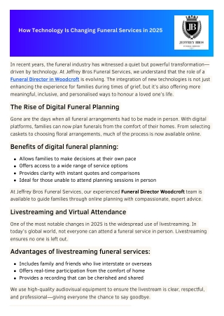 How Technology Is Changing Funeral Services in 2025