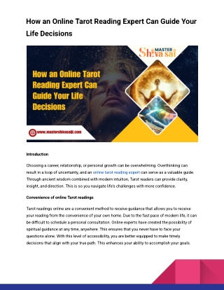 How an Online Tarot Reading Expert Can Guide Your Life Decisions