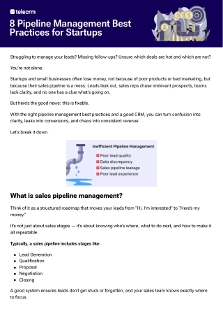 Best Pipeline Management Practices for Startups