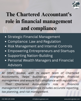 The Chartered Accountant's role in financial management and compliance