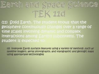 Earth and Space Science TEK 11d