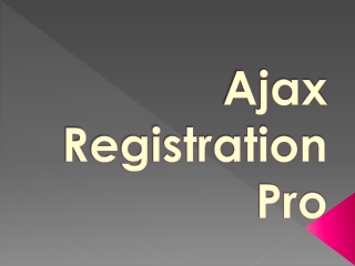 Ajax Registration Pro