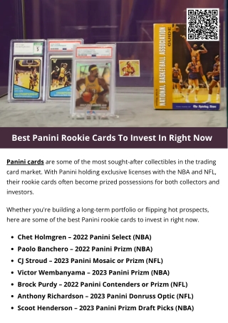 Best Panini Rookie Cards To Invest In Right Now