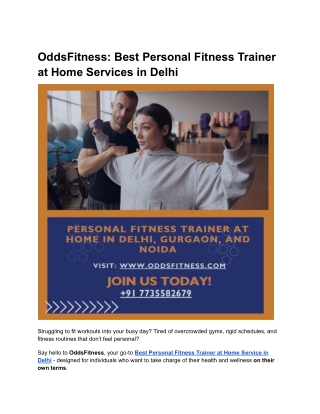 OddsFitness_ Personal Fitness Trainer at Home in Delhi