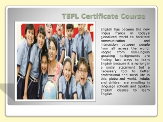TEFL Certificate Course