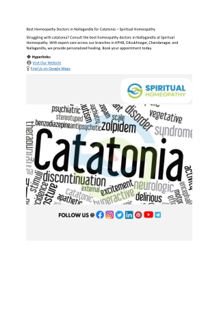 Best Homeopathy Doctors in Nallagandla for Catatonia