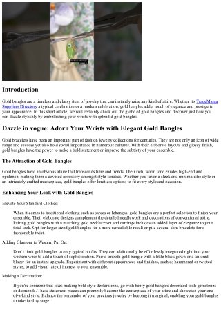 Dazzle in vogue: Adorn Your Wrists with Charming Gold Bangles