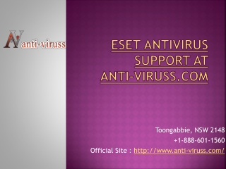 ESET AntiVirus Support at Anti-Viruss.com