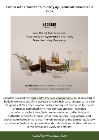 Partner with a Trusted Third-Party Ayurvedic Manufacturer in India