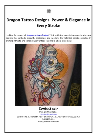 Dragon Tattoo Designs: Power & Elegance in Every Stroke