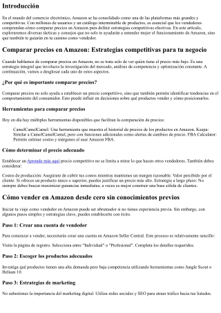 Comparar precios en Amazon: Estrategias competitivas para tu negocio