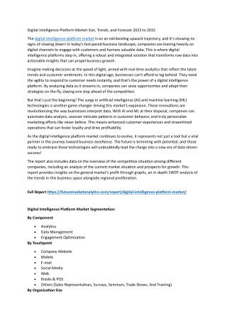 Market Deep Dive: Leading Vendors in Digital Intelligence Platforms