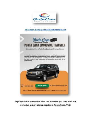 VIP airport pickup | puntacanalimotransfer.com