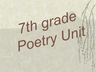 7th grade Poetry Unit