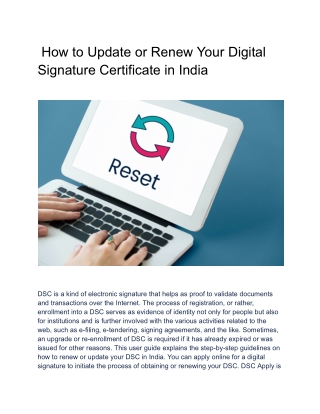 How to Update or Renew Your Digital Signature Certificate in India