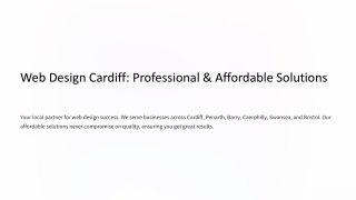 Web design firms in Cardiff