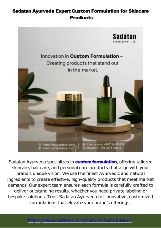 Unlocking Brand Potential Custom Formulation & Contract Manufacturing in India