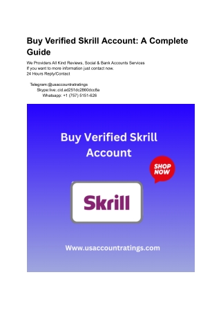 Buy Verified Skrill Account usaccountratings
