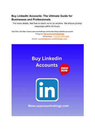 Buy Linkedin Accounts @usaccountratings