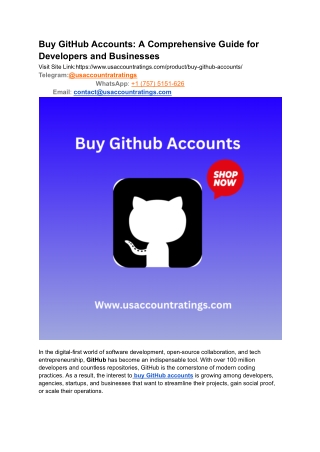 Buy Github Accounts(usaccountratings)