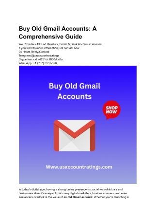 12Best Sites to Buy Gmail Accounts in Bulk (PVA & Aged)(usaccountratings)