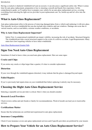 How to Prepare Your Vehicle for an Auto Glass Replacement Service
