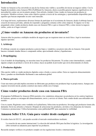 Cómo vender en Amazon sin productos ni inventario: Modelos exitosos
