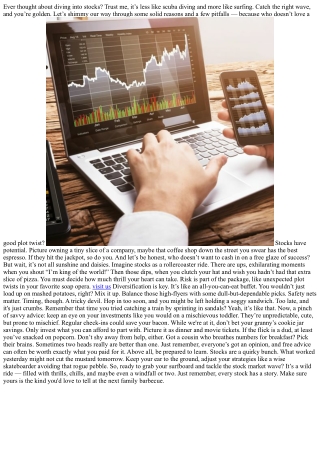Stock Savvy: Playing the Market Like a Pro
