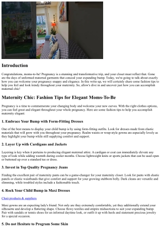 Maternity Chic: Fashion Tips for Stylish Moms-To-Be