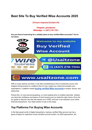 Buy Verified Wise Accounts