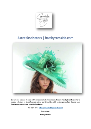 Ascot fascinators | hatsbycressida.com