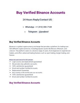 Best 7 Website To Buy Verified Binance Accounts - 2025-USA