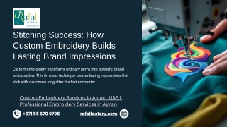 Stitching Success,How Custom Embroidery Builds Lasting Brand Impressions