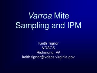 Varroa Mite Sampling and IPM