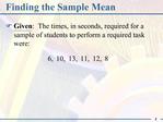 Finding the Sample Mean