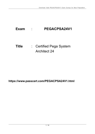 PEGACPSA24V1 Certified Pega System Architect 24 Dumps