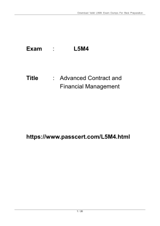L5M4 Advanced Contract and Financial Management Dumps