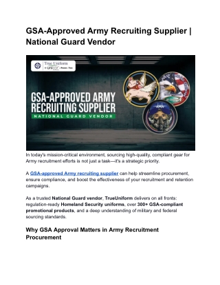 GSA-Approved Army Recruiting Supplier | National Guard Vendor