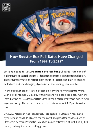 How Booster Box Pull Rates Have Changed From 1999 To 2025?