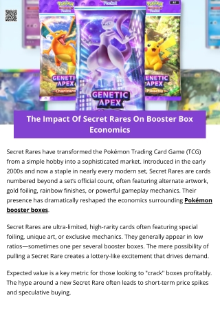 The Impact Of Secret Rares On Booster Box Economics