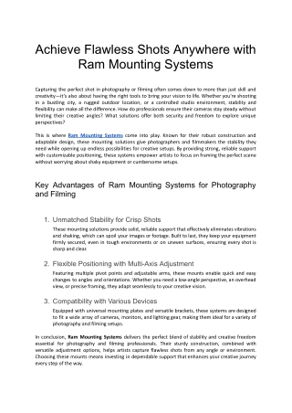 Versatile & Durable Ram Mounting Systems by Custom Mounts