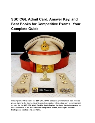 SSC CGL Admit Card, Answer Key, and Best Books for Competitive Exams_ Your Complete Guide