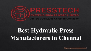 Best Hydraulic Press Manufacturers in Chennai