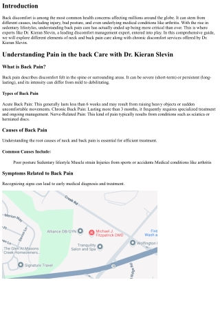 Comprehending Pain In The Back Care with Dr. Kieran Slevin: A Comprehensive Guid