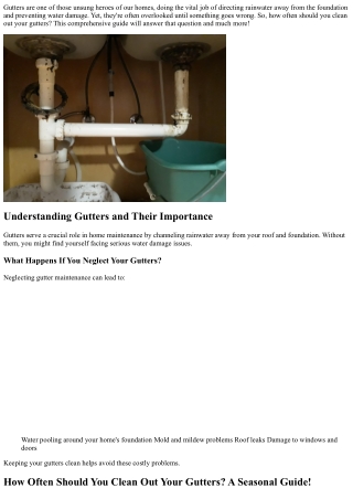 **How Often Should You Clean Out Your Gutters? A Seasonal Guide!**