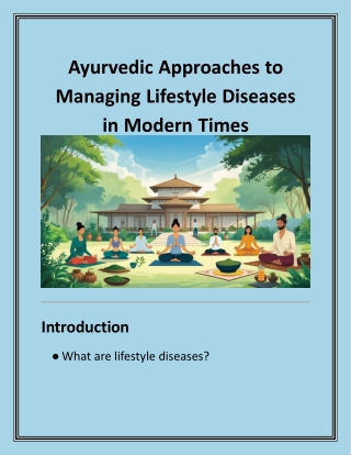 Ayurvedic Approaches to Managing Lifestyle Diseases in Modern Times