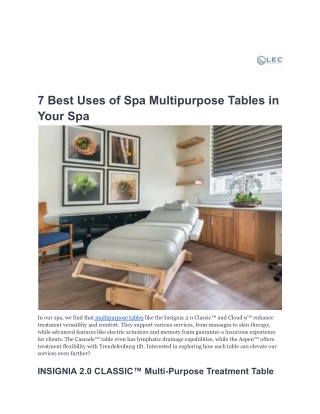 7 Best Uses of Spa Multipurpose Tables in Your Spa-Livingearthcrafts